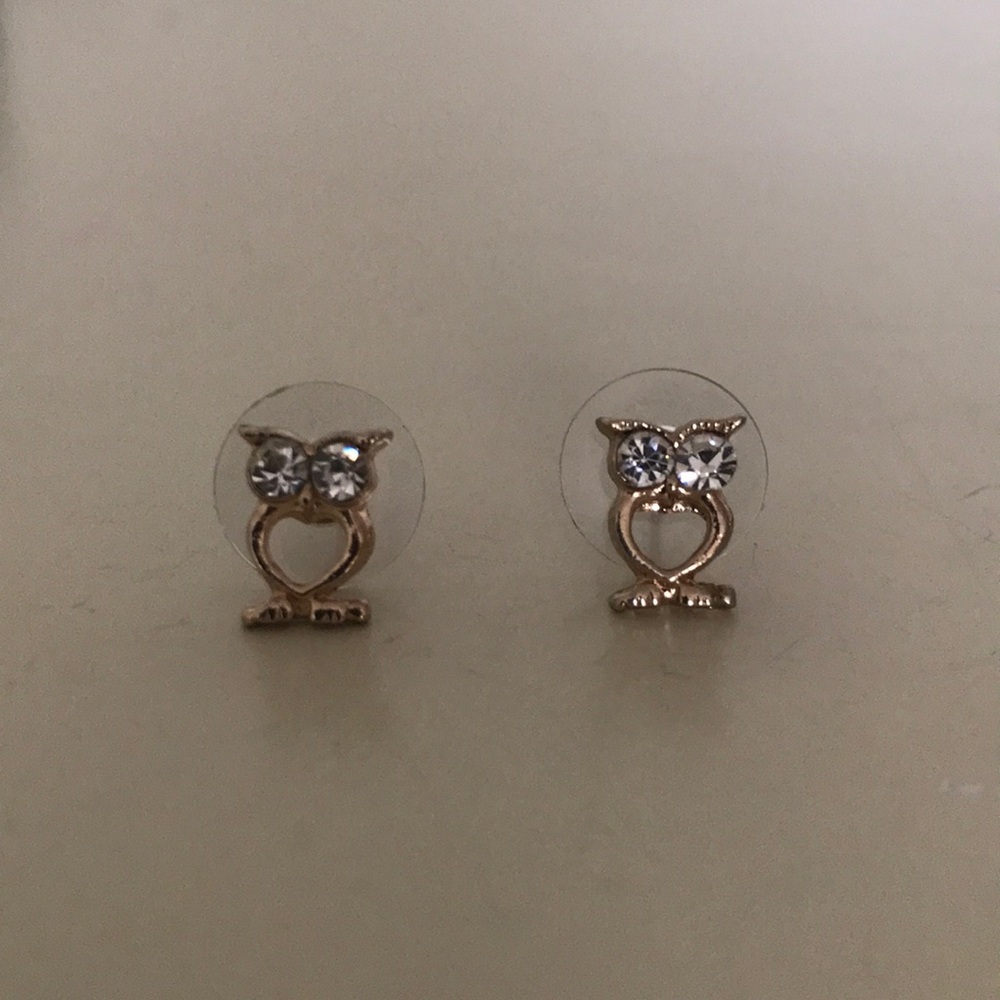 Gold Owl Earrings